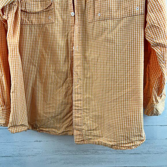 Columbia Orange and White Check PFG Button Down Shirt Size XL - Picture 4 of 8